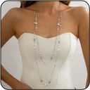 Long Pearl Necklace Layered Necklaces for Women Trendy Long Chain Necklace Dainty Statement Necklaces for Women Sweater Strand Fashion Jewelry