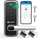 Smart Door Lock, OLUMAT Keyless Entry Door Lock Fingerprint Door Lock with Keypad Digital Lock with Handle for Home, Rental, Garage, Office and Hotel