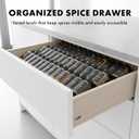 EDELHAUS Spice Drawer Organizer - Expandable Spice Rack for Drawer, Black Seasoning Organizer for Drawer Spice Organizer, Spice Organization Seasoning rack insert for Cabinet (Jars Not Included)