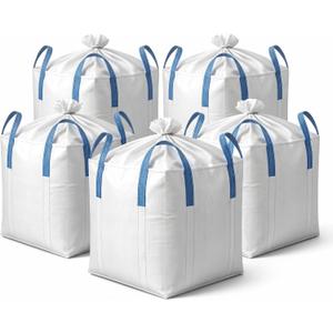 (5 PCS) FIBC Bulk Bag One Ton Bag Heavy Duty Bulk Bags for Industry Agriculture 35"L x 35"W x 45"H Grain Dumpster Construction Durasack heavy duty