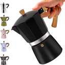 12 Cup Aluminum Moka Pot Classic Stovetop Espresso Coffee Maker 600ml 20oz Coffeemaker Percolator Mocha Pot Greca Coffee Maker Cafe Makers for Italian and Cuban Café Brewing Black