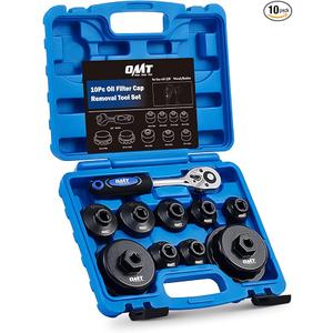 Orion Motor Tech Oil Filter Wrench Set, 10pc Oil Filter Socket Set, 3/8" Drive Metric Oil Filter Cap Wrench Removal Tool Kit, Low Profile Oil Filter Socket Set Compatible with Toyota VW BMW Mercedes