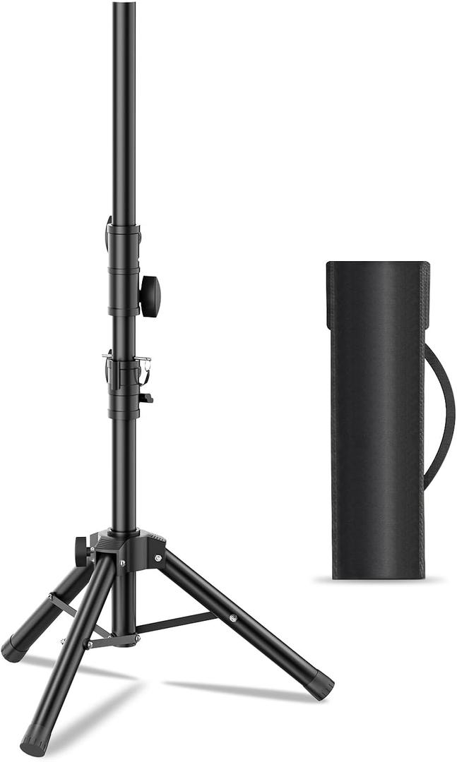 Small Speaker Stands, Lightweight 35mm Compatible Insert, Adjustable Height from 24-50 Inch Speaker Tripod Stand Support 55 LB with Storage Bag (Single)