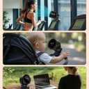 Clip on Fan for Bed, Portable Fan for Travel, 360 Rotate Battery Operated Personal Fan, Digital display, stroller fan with 5 Speeds, For Home Office Stroller Camping - Black