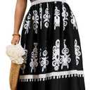 CICIDUDU Plus Size Spaghetti Strap Summer Boho Floral Dress Beach Sleeveless Sundress Smocked Maxi Dress with Pockets 2026 (Black, XXL)