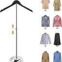 20-35 Inch Height Adjustable Shirt Display Stand, T Shirt Display Stand for Vendors, Mannequin Torso for Clothing Dress Garment Coat Retail (Wooden-black, 1 Pcs)