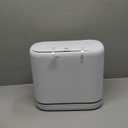 Bathroom Trash Can with Lid, 3 Gallon Small Slim Garbage Bin with Auto-Adsorption & 75 Bags (5 Rolls), Mini Waste Basket Dog Proof for Bathroom, Kitchen, Office, Bedroom, Laundry, Toilet, Rv, White