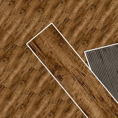 Peel and Stick Floor Tile,  12-Pack 54 Sq.Ft, Natural Wood Look Vinyl Plank Flooring, Self Adhesive Durable and Waterproof,  for Transfer Bedroom, Kitchen, RV, Bathroom and Living Room