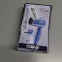 Conair Travel Hair Dryer with Dual Voltage, 1600W Compact Blow Dryer with Folding Handle, Blue