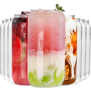 Nervure 20 Pack Can Shaped Cups - 16oz Classic Drinking Cups for Beer, Iced Coffee, Smoothie, Boba Tea, Cocktail - Cute Tumbler Cool Plastic Cup
