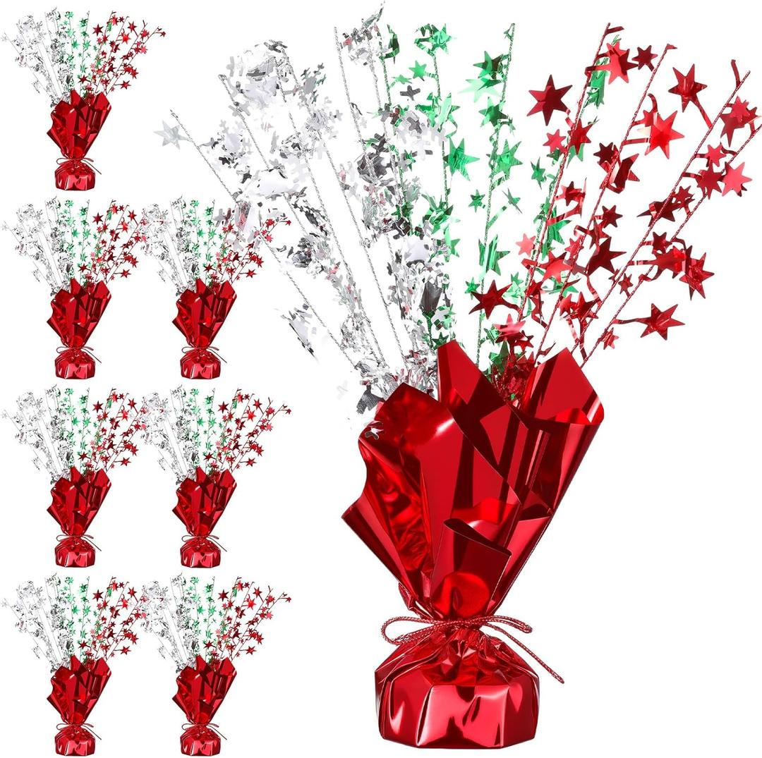 8 Pack Christmas Metallic Foil Spray Centerpiece Star Snow Table Decoration Burst Table Centerpieces for Holiday Decorations Party Wedding Birthday New Year Supplies
