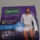 Depend Night Defense Adult Diapers, Incontinence Underwear for Men, Disposable, Overnight, Large, Grey, 14 Count, Packaging May Vary L/G