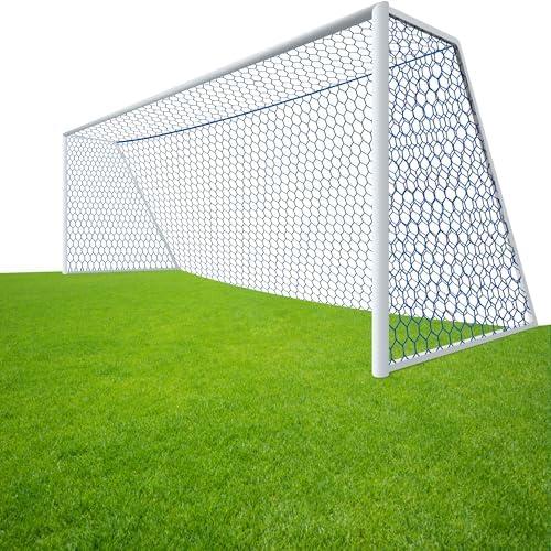 LAO XUE 24x8FT Soccer Goal Net,Professional White Heavy Duty Replacement Outdoor,Full Size Weather Resistance for Training and Match Play