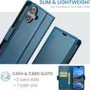for iPhone 17 Case Wallet with RFID Blocking Card Holder, PU Leather Kickstand Protective Flip Phone Cover Fit for iPhone 17 6.3" Blue