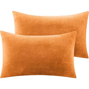 BEDELITE Flannel Pillowcases Standard Set of 2, Super Soft Fleece Pillow Case Cover with Zipper for Bedroom, Sofa, Luxury Cozy Fuzzy Velvet Pillow Shams for All Seasons(20x26 Inches, Burnt Orange)