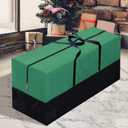 Christmas Tree Storage Bag, Fits Up 10 Ft Tall Artificial Trees-Heavy Duty Holiday Storage Box with Durable Reinforced Handles & Zipper & Transparent Pocket- 600D Oxford Tree Storage Container, Green