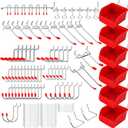 Ultimate 121-Piece Pegboard Hooks Set, Pegboard Accessories with Metal Hooks, Durable Peg Board Organizer Accessories, Pegboard Bins, Peg Board Tool Utility Hooks