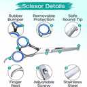Professional Pet Grooming Kit  6 in 1 Dog Grooming Scissors Kit - Dog & Cat Grooming Supplies - Adjustable Screw Scissors, 4CR Stainless Steel Dog Clippers, Hair Thinning Shears, Rubber Grips