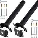 Light Pole Mount, Solar Lighting Mounting Bracket Extension Pole Kit, Wall Mounted Arm for Street Light, Barn Lamp, Post Tree （1 Pack Black）