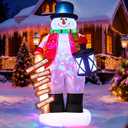 8ft Christmas Inflatable Snowman Built-in Colorful LED Lights,Inflatable Outdoor Holiday Yard Decorations,IP44 Weatherproof,Xmas Blow Up Decorations for Garden Lawn Indoor Holiday Party Decor