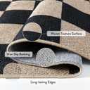 Lahome Colette Checkered Easy Jute Runner Rug, 2x6 Kitchen Runner Rug Non Slip Washable Outdoor Carpet for Entryway Indoor, Checkerboard Black Indoor Outdoor Carpet Runners for Hallway 6ft Entry