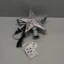 Christmas Tree Topper Projector Lights with 6 Projection Modes, Sliver Star Christmas Tree Topper with Built-in LED Projector, Dynamic Projection for Christmas Party Holiday Decoration