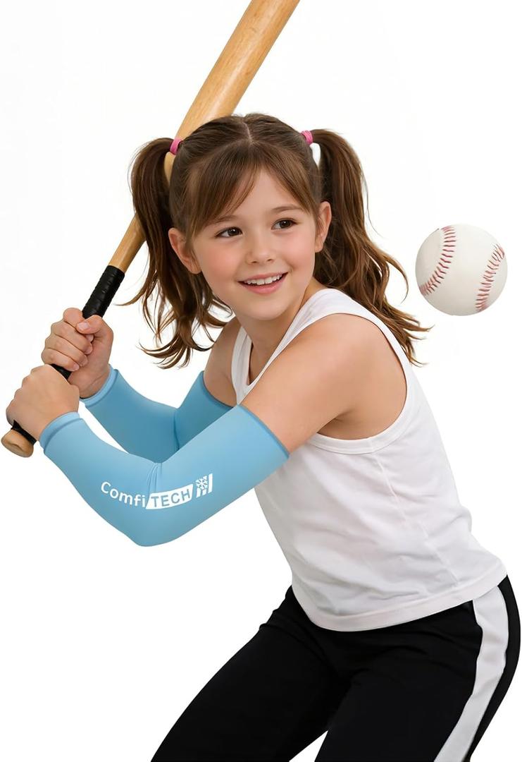 ComfiTECH 2 Pack Youth Full Arm Elbow Ice Pack Sleeve for Tennis, Golfers, Throwing, Pitchers, Young Athletes, Flexible Cold Pack for Forearm Discomfort, Muscle Relaxation & Outdoor Sport, Small