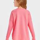 Haloumoning Girls Athletic Shirts Long Sleeve Active Quick Dry Tops Kids Gym Yoga Tees with Thumb Holes 5-14 Years (Pink, S)