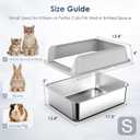 Suzzipaws Stainless Steel Litter Box with Lid, 17.313.49" Kitty Litter Box for Kittens & Small Pets, High Sides Metal Cat Litter Box for Leak Proof, Easy to Clean, Non-Stick, Odor Control