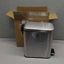 Homie Soft Close, Slim Can 3.2 Gallon with Anti - Bag Slip Liner and Lid, Use as Mini Garbage Basket, Slim Dust Bin, or Decor in Bathroom, Restroom, Kitchen, or Bedroom (Stainless Steel)