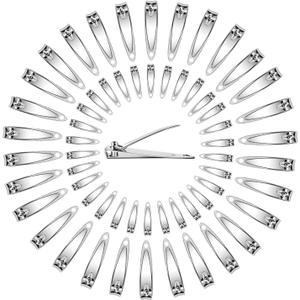 120 Pieces Nail Clipper Set Flat Toenail Clippers Stainless Steel Fingernails Manicure Pedicure Sturdy Silver Small Trimmer Portable Bulk for Men Women Homeless Care Package Supplies