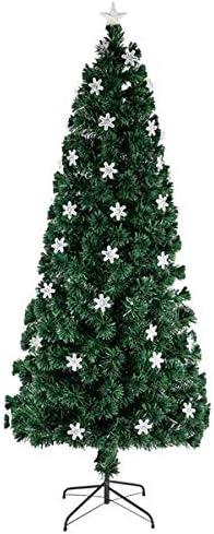 Christmas Tree 6 Foot Pre-Lit Artificial Christmas Tree with 30 Auto-Changing Multicolor Lights 30 Acrylic Snowflakes 230 Branches Holiday Decor