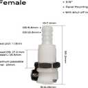 2PCS 1/4" 3/8" 5/16" Plastic Tube in-line Hose Quick Connector with Shut-Off valve, Panel Mounting Quick Disconnect Coupling,Female Quick Connect Barbed Fittings (2x Female Connector)