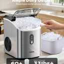 Silonn Nugget Ice Maker Countertop, Pellet Ice Machine with Self-Cleaning Function, Sonic Ice Maker Produces 33lbs of Chewable Ice in 24 Hours, Ideal for Home Kitchen and Office (Stainless Steel-17T)