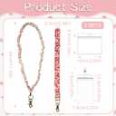 2 Set Scrunchie Lanyard for ID Card Neck Lanyard Set with 4Pcs Acrylic Cards and Scrunchie Keychain Wristlet for Teacher Nurses School Office