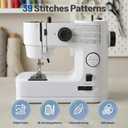 Sewing Machine with Double Needle & Extension Table, Professional Sewing Machine Full Metal Core, 39 Stitches 5 Speeds, 6 Layer Fabric Sewing Machine for Beginners and Advanced, 42PCS Kit