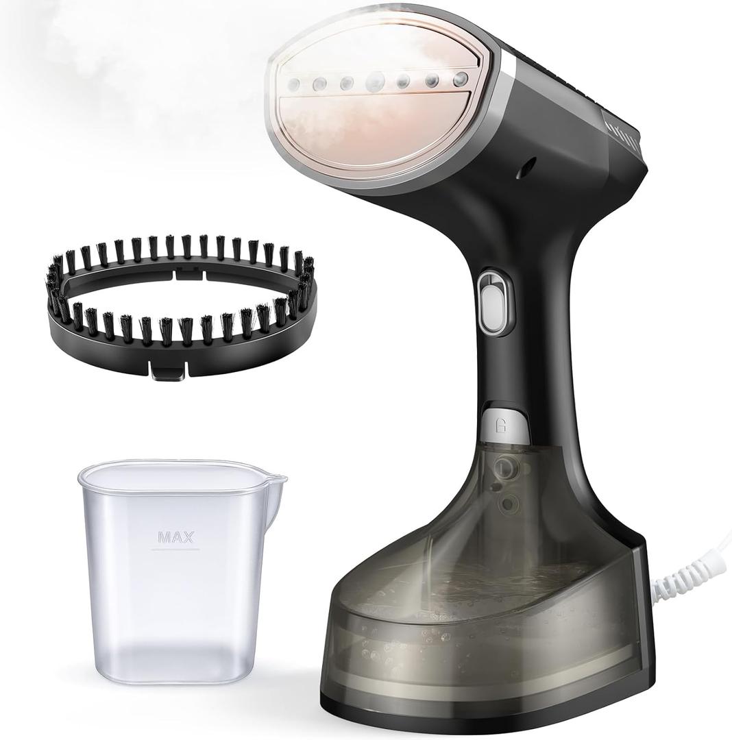Steamer for Clothes,10s Fast Heat-up Handheld Clothes Steamer, Fast Wrinkle Remover with 300ml Tank, Garment Steamer Ideal for Most Fabrics, Easy to Use, Clothes Steamer with Brushes for Home, Travel