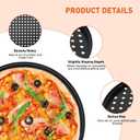 CasaCulina 12 Inch Pizza Pan with Holes, Nonstick Pizza Tray for Oven, Round Perforated Carbon Steel Pizza Baking Pans Pizza Bakeware for Home Restaurant Kitchen Baking