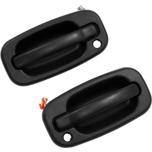 Exterior Door Handle Front Left & Right Pair with Key Hole | for 1999-2007 Chevy Silverado Suburban Tahoe Avalanche GMC Sierra Yukon Cadillac Escalade | Replaces# 15034985, 15034986