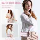 for iPhone 14 Pro Max Wallet Case with Zipper Card Holder & Crossbody Lanyard Strap & Wrist Strap, RFID Blocking PU Leather Magnetic Flip Handbag Purse Case for iPhone 14 Pro Max - Rose Gold