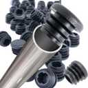 Premium Grade 3/4 Inch Round Plug / 14-20 Gauge /50 Pack/Black Plastic End Caps/Durable Chair Glide Inserts for Chair Legs/Furniture Feet Protectors/Round Caps