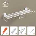 Acrylic Bathroom Floating Shelves - Set of 2, Wall Mounted Shelves for Suitable for Lavatory, Kitchen, Laundry Room, Farmhouse, for Item Storage/Room Decoration (White)