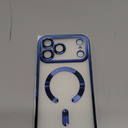 Misea Magnetic for iPhone 17 Pro Max Case Compatible with MagSafe [Never Yellowing] [Military Grade Drop Protection] Full Camera Lens Protector Plating Soft Clear Phone Case for Women, Deep Blue