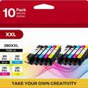 PGI-280XXL CLI-281XXL 10 Color Value Pack Compatible for Canon 280 281 Ink Cartridges to use with TR8520 TR8620 TR7520 TR8600 TS6120 TS6220 TS9120 (2PGBK, 2Black, 2Cyan, 2Magenta, 2Yellow)