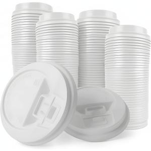 Pack Of 200, White Disposable Coffee Cup lock Lids, Coffee Cup Lids 10 oz 12 oz 16 oz 20 oz, Leak-Proof Plastic Coffee Lids, Heat-Resistant & Strong Hot Cups Lid For Coffee Cups For Everyday