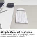 Macally White Wireless Keyboard and Mouse Combo - Quiet Productivity Duo - 2.4G Small Keyboard and Mouse Wireless - 78 Key Quiet Cordless Compact Mouse and Keyboard Combo with Mini Body