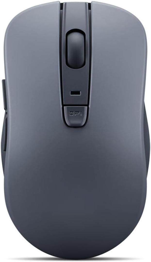 Lenovo Bluetooth Silent Mouse (WL300) - 5 Button Computer Mouse with Silent Left & Right Click  Sculpted Grip, Microsoft Swift Pair, Up to 1600 DPI (Grey)