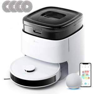 Lefant Robot Vacuum and Mop, 12000Pa Suction, 90-Day Self-Emptying, Obstacle Avoidance, Auto Mop Washing&Drying, All-in-One for Pet Hair Carpet, 5G WiFi Alexa/APP/iWatch Control, M3