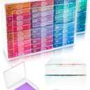 Diamond Painting Trays with Lids and Diamond Art Storage, 60PCS Diamond Art Accessories with Storage Containers, 2-in-1 Drill Storage and Line-Up Tool, 2 Packs 5D Diamond Painting Tools for Beads