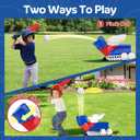 Automatic Baseball Pitching Machine for Kids, Baseball Hitting Trainer with Bat & 4 Balls, T Ball Launcher Training Equipment, Outdoor Indoor Sports Toy Gift for Boys Girls 6+